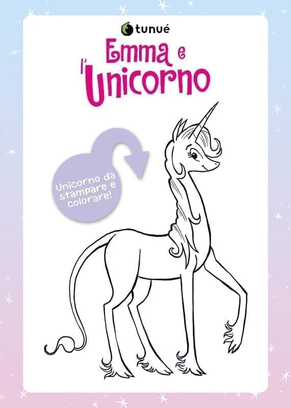 Unicorno da stampare e colorare