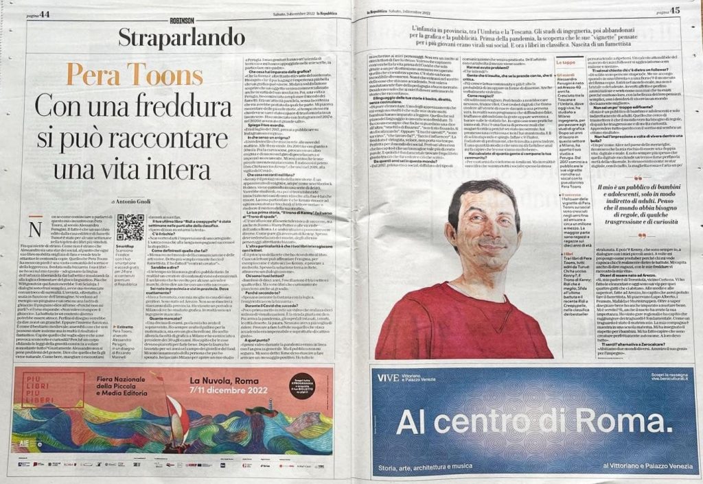 Articolo di Antonio Gnoli su Robinson